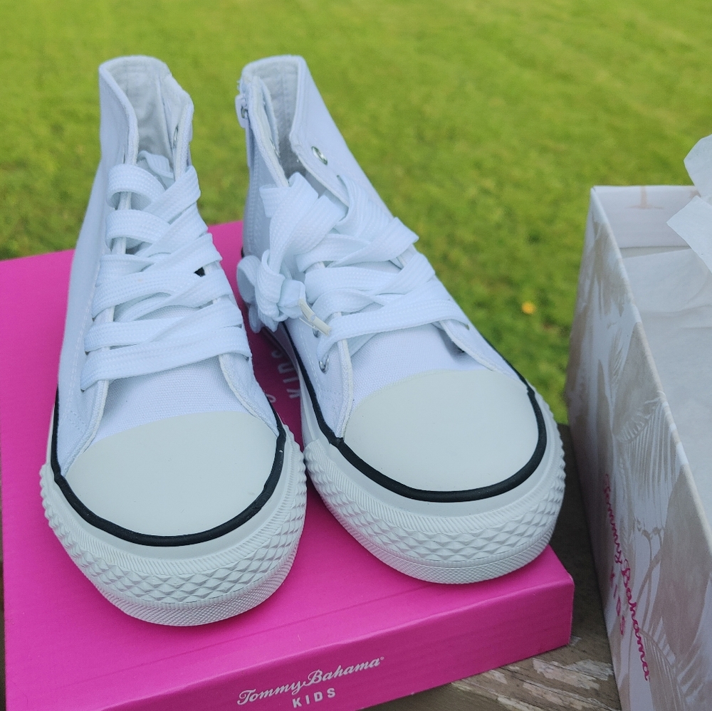 Tommy Bahama Hi-Top Sneakers, White 12T - Picture 5 of 15